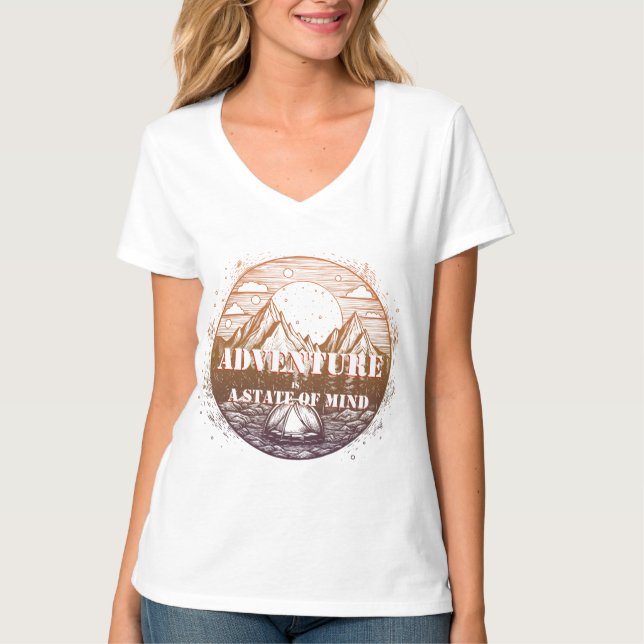 Adventure Hiking, Adventure is a State of Mind T-Shirt (Front)