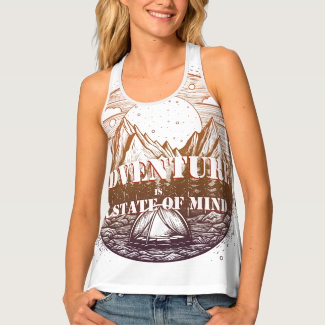 Adventure Hiking, Adventure is a State of Mind Tank Top (Front)