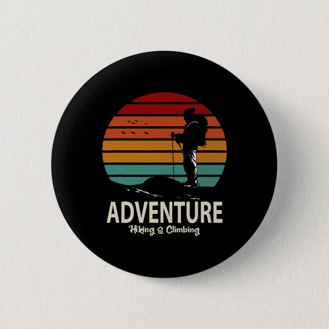 Adventure Hiking And Climbing  Button (Front)