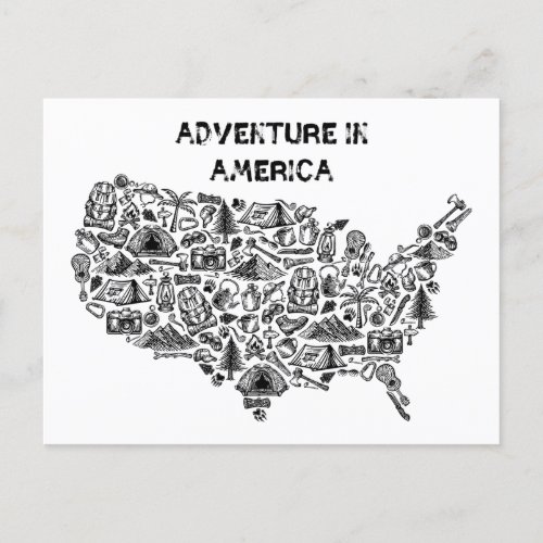 Adventure In America Map Symbols Postcard