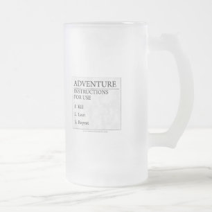 Adventure Instructions Frosted Glass Beer Mug