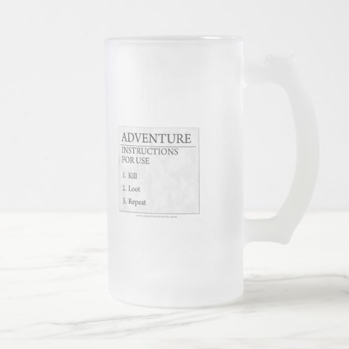 Adventure Instructions Frosted Glass Beer Mug