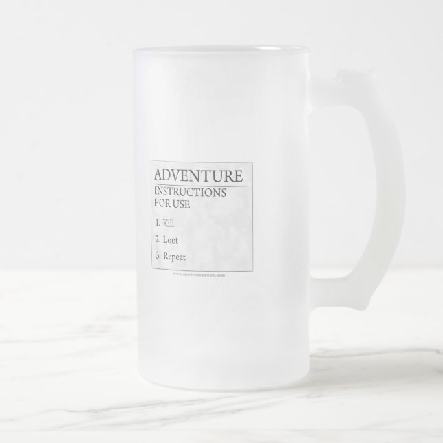 Adventure Instructions Frosted Glass Beer Mug (Right)