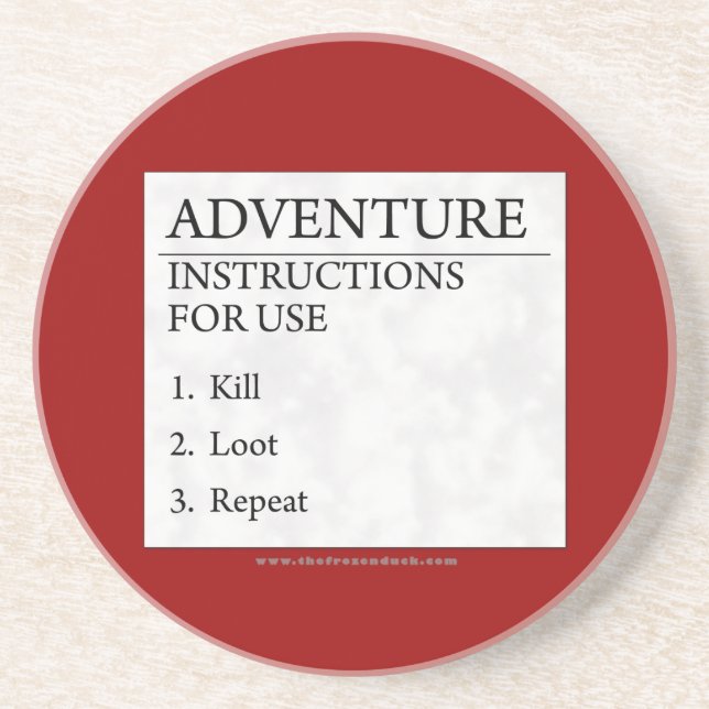 Adventure Instructions Sandstone Coaster (Front)