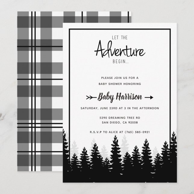 Adventure Invitation Baby Shower Baby Shower Tree (Front/Back)