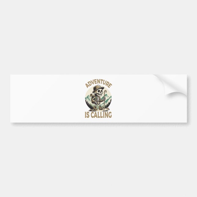 Adventure is calling bumper sticker (Front)
