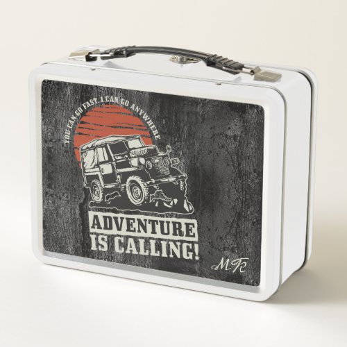 Adventure is Calling Offroad ID498 Metal Lunch Box