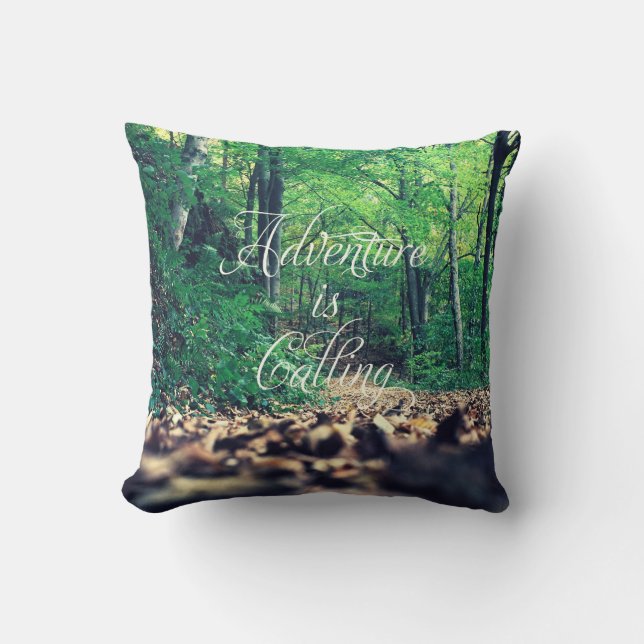 Adventure is calling throw pillow (Front)