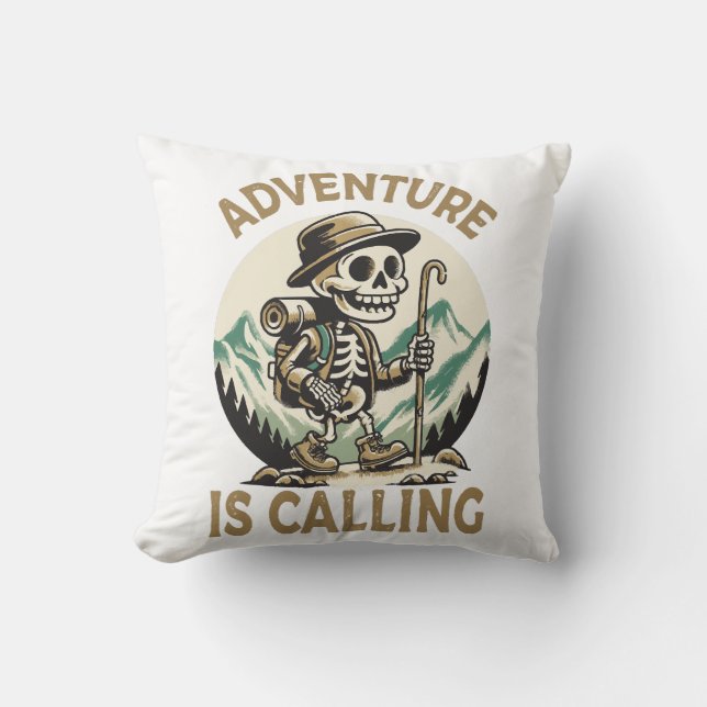 Adventure is calling throw pillow (Front)