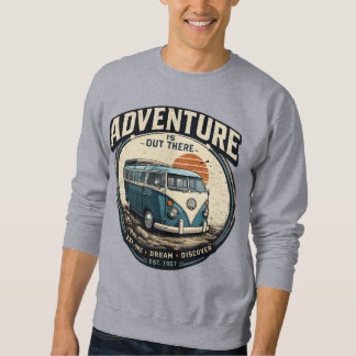 Adventure Is Out There – Retro Camper Van Graphic Sweatshirt