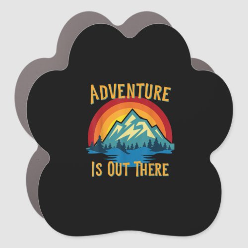 Adventure is Out There Retro Sunset Mountains Car Magnet