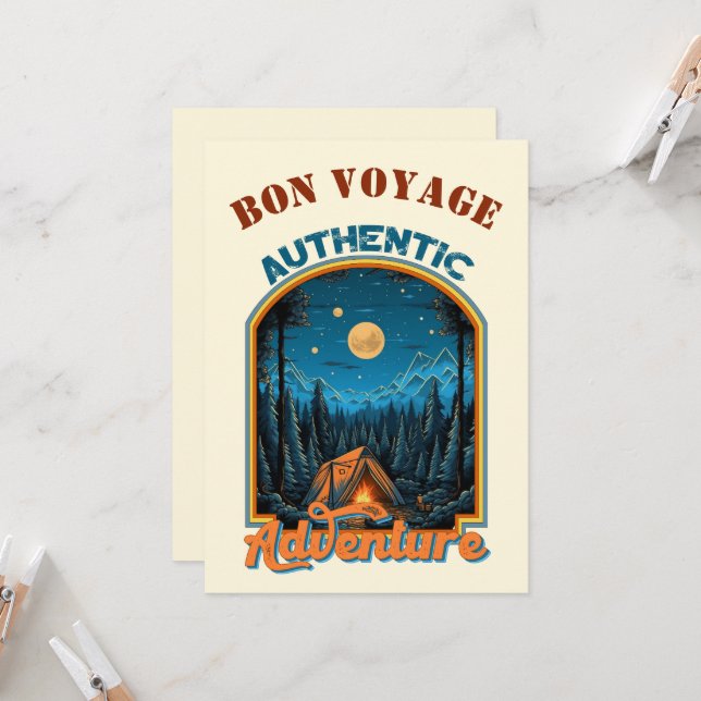 Adventure is waiting custom Bon Voyage Card (Front/Back In Situ)