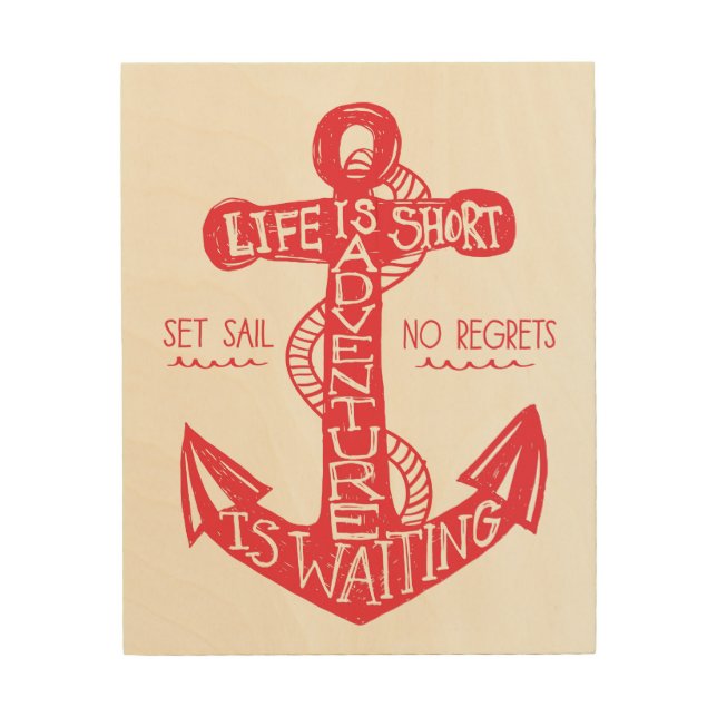 Adventure is Waiting Wood Print (Front)