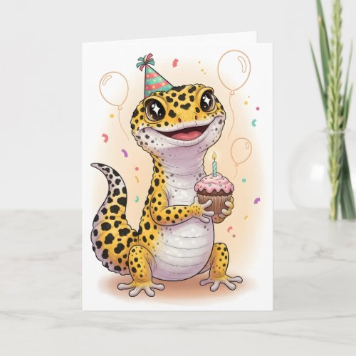 Adventure Leopard Gecko Birthday Card