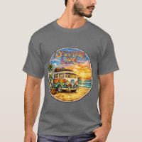 Adventure Life Retro Hippie Beach Sunset Graphic