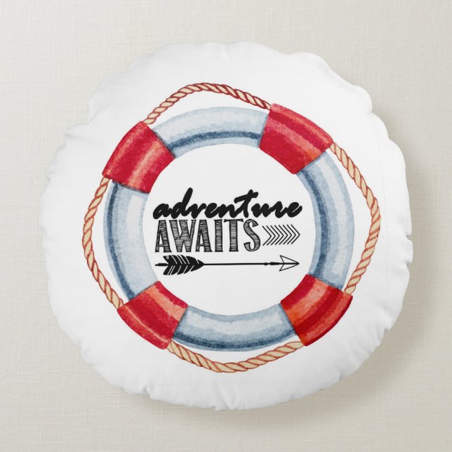 Adventure Life Ring Round Pillow (Front)