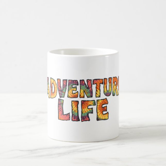 Adventure Life Tie Dye Explore More Outdoors Hiker Coffee Mug (Center)