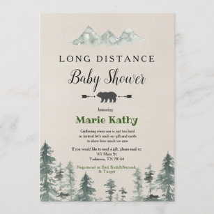 Adventure Long Distance Baby Shower Invitation