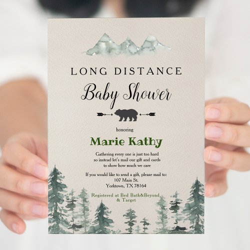 Adventure Long Distance Baby Shower Invitation