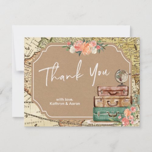 Adventure Map Bridal Shower Thank You Card