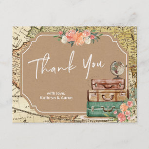 Adventure Map Bridal Shower Thank You Card