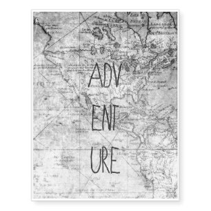 Adventure map temporary tattoos