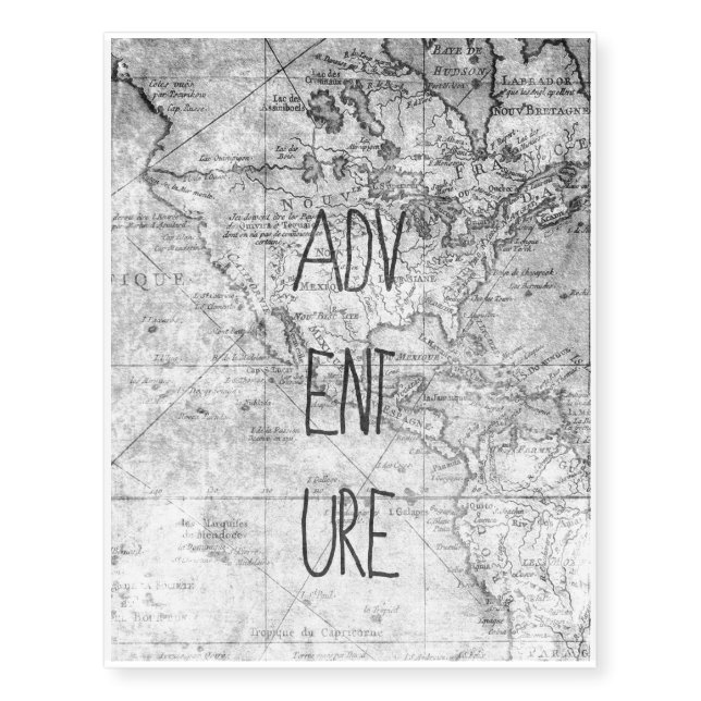 Adventure map temporary tattoos (Front)