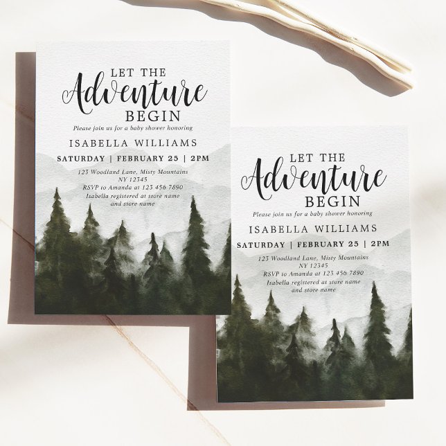 Adventure Misty Forest Baby Shower Invitation (Creator Uploaded)