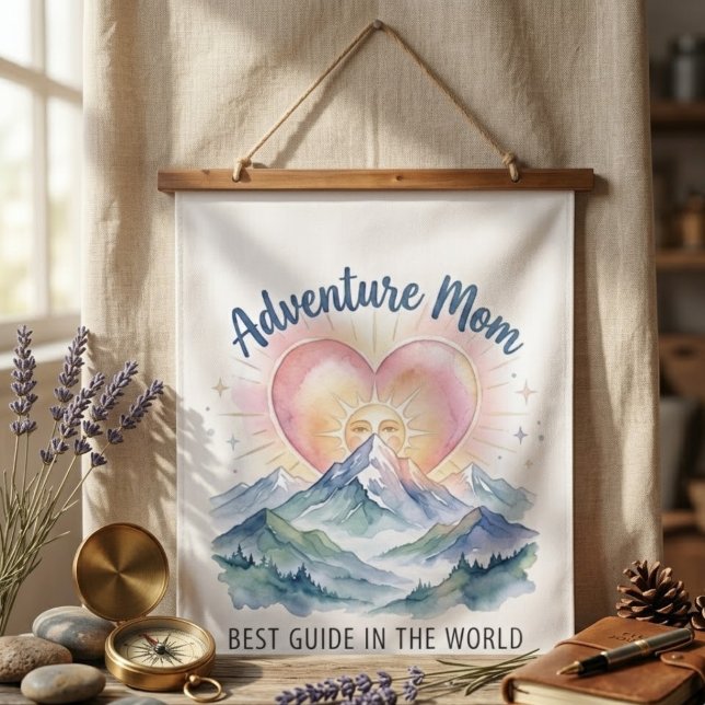 Adventure Mom Mountain Wall Tapestry (Creator Uploaded)