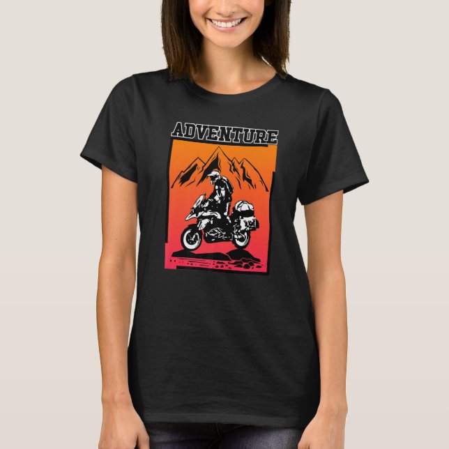 Adventure Motorcycle Biker Off Road Rider Motorbik T-Shirt (Front)