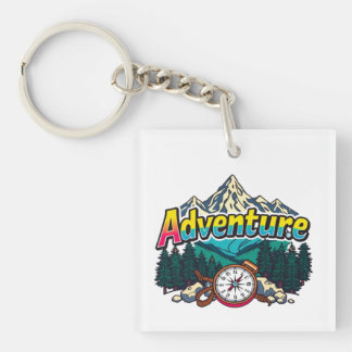Adventure Mountain – Outdoor Hiking Nature Design Keychain