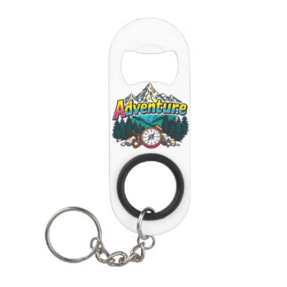 Adventure Mountain – Outdoor Hiking Nature Design Keychain Bottle Opener