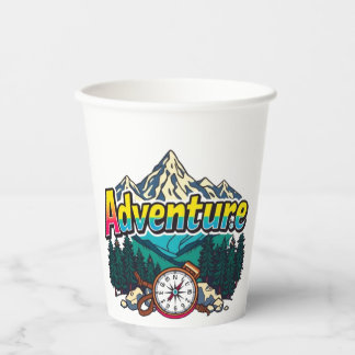 Adventure Mountain – Outdoor Hiking Nature Design Paper Cups
