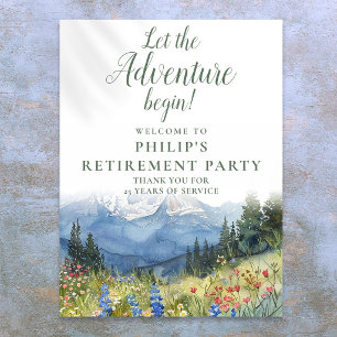Adventure Mountain Retirement Party Welcome Sign