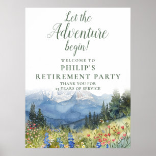 Adventure Mountain Retirement Party Welcome Sign