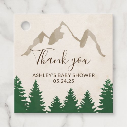 Adventure Mountains Forest Favor Tag