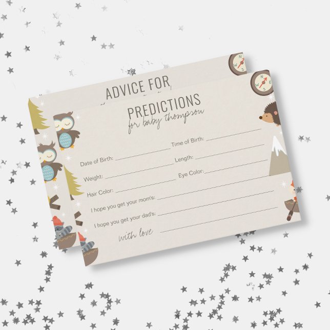 Adventure Neutral Predictions Advice Baby Shower Enclosure Card (Creator Uploaded)