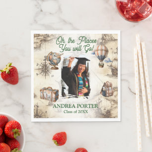 Adventure Oh, The Places You Will Go Graduation  Napkins