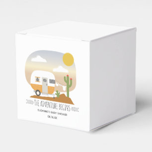 Adventure Orange Camper Clothesline Baby Shower Favor Boxes