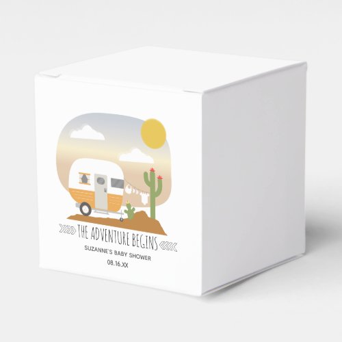 Adventure Orange Camper Clothesline Baby Shower  Favor Boxes