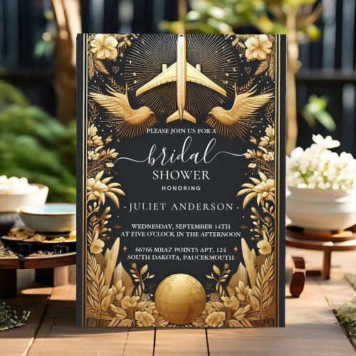 Adventure Passport Boarding Pass Bridal Shower Invitation