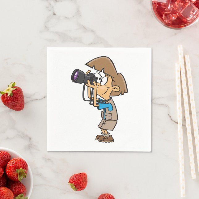 Adventure Photographer Boy with Camera Napkins (Creator Uploaded)