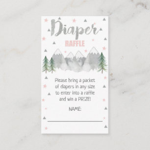 Adventure Pink Diaper Raffle Card 3.5 x 2