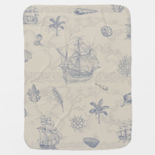 Adventure Pirate Ship Baby Blanket by Luxe Littles