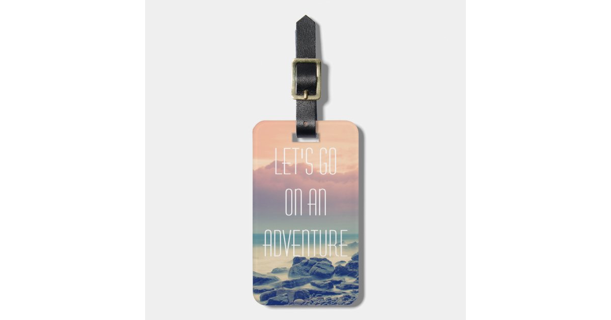 Adventure print bag tag
