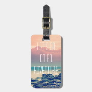 Adventure print luggage tag
