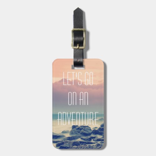 Adventure print luggage tag