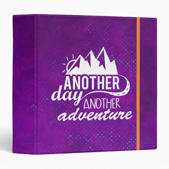 Adventure Quote - Mountains on Purple Background Binder (Front/Spine)