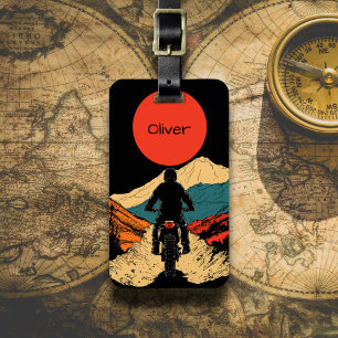 Adventure Rider Illustration Luggage Tag