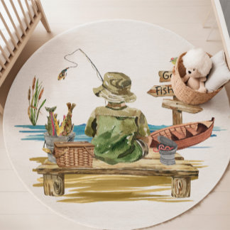 Adventure room decor, Fishing  Rug